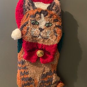 Embroidered cat stocking